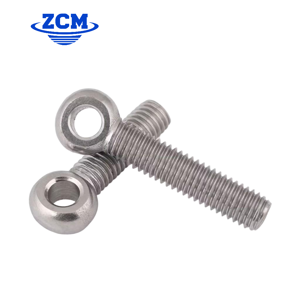 Two stainless steel eye bolts close-up by ZCM