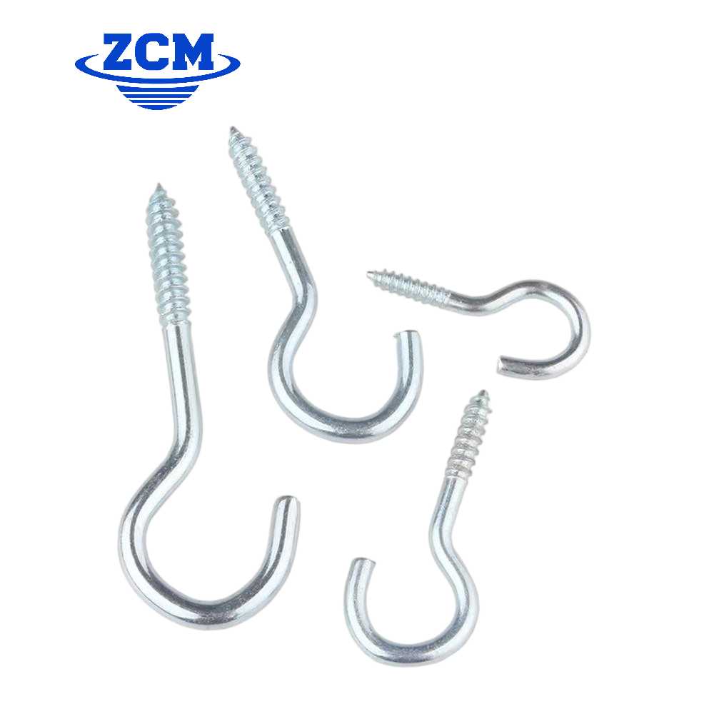 Three zinc-plated open-hook self-tapping screws by ZCM