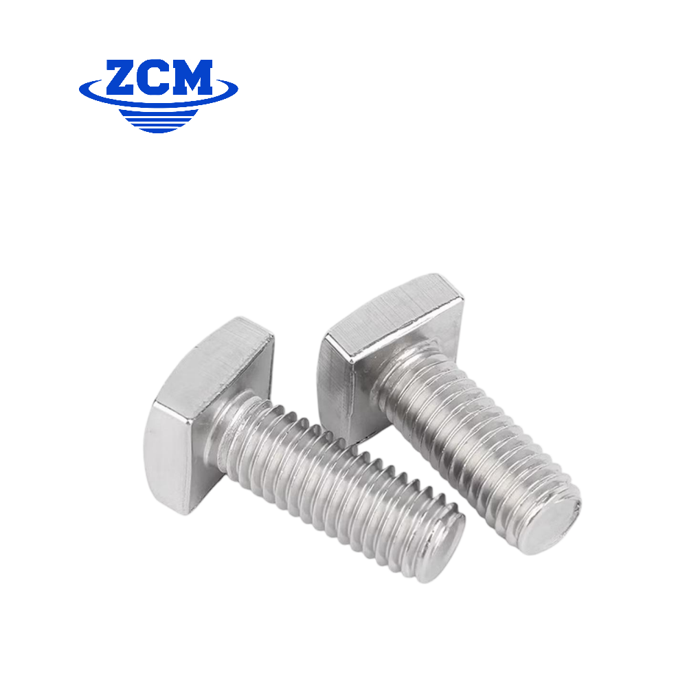 Two crossed square head bolts showing head profile by ZCM